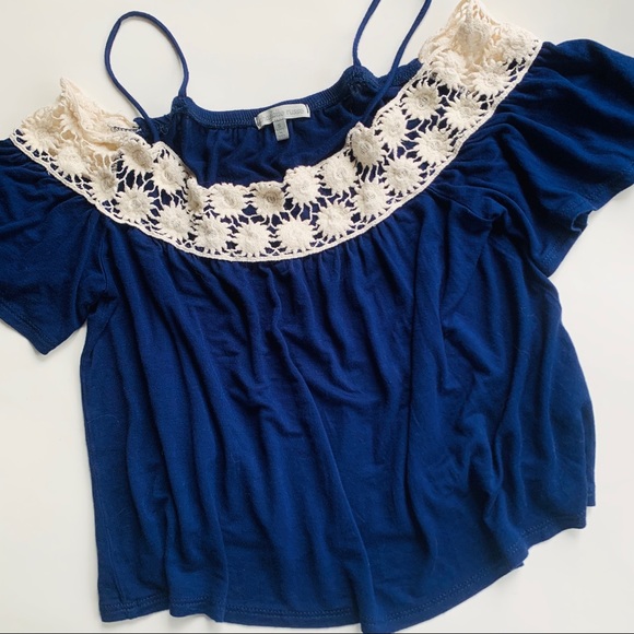 Charlotte Russe Crochet Trim Top - Picture 1 of 6